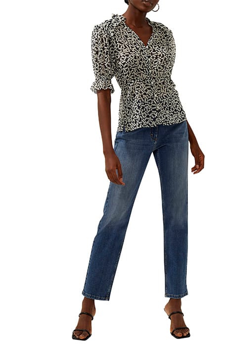 HELENA RECYCLED CRINKLE TOP UTILITY BLUE/ CLASSIC CREAM 1