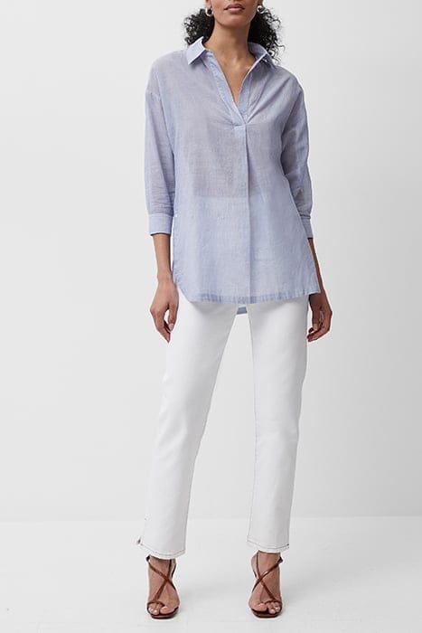 TIMMIE STRIPE POP OVER SHIRT BLUE/WHITE 1