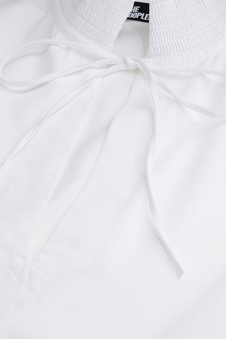 SHORT LONG-SLEEVED DRESS WITH PLACED ENGLISH EMBROIDERY WHIT 2