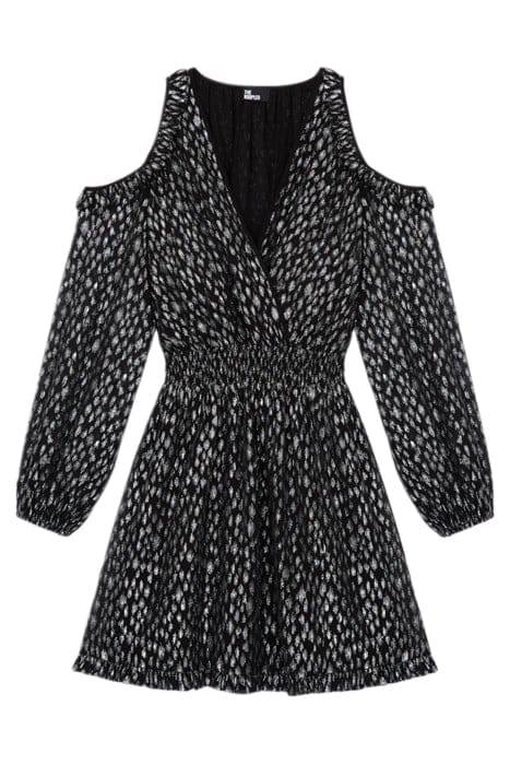 SHORT SHOULDER DRESS WITH LONG SLEEVES ANTIC SILVER 1