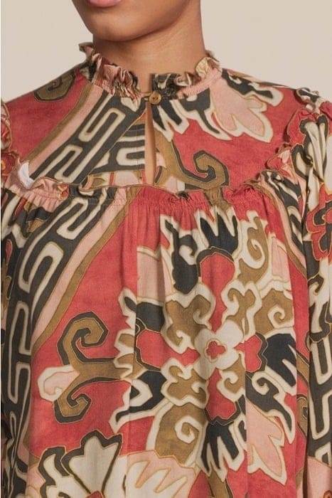 TOP PATCHWORK VISCOSE ROUGE 4