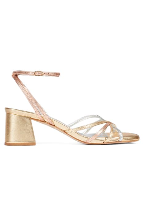 FS STARLET TIE BLOCK HEEL SILVER/GOLD 1