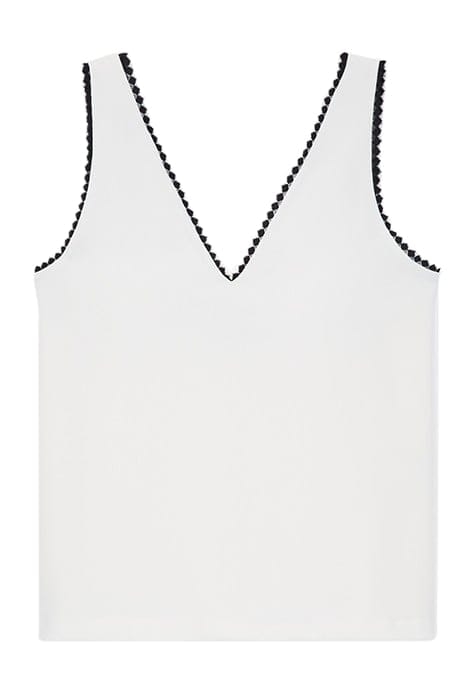 SLEEVELESS TOP WITH LACE DETAIL ECRU 1