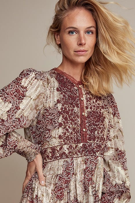 DRESS PRINTED LUREX JACQUARD PURPLE 5