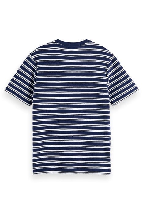 STRUCTURED STRIPE POCKET T-SHIRT NAVY BLUE/ WHITE 5