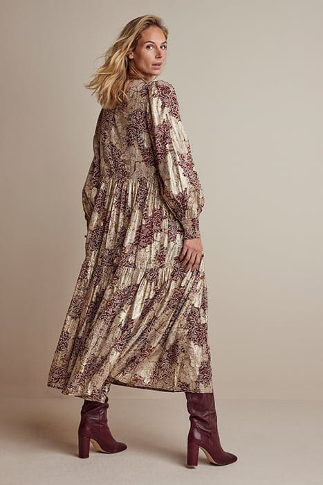 DRESS PRINTED LUREX JACQUARD PURPLE 2