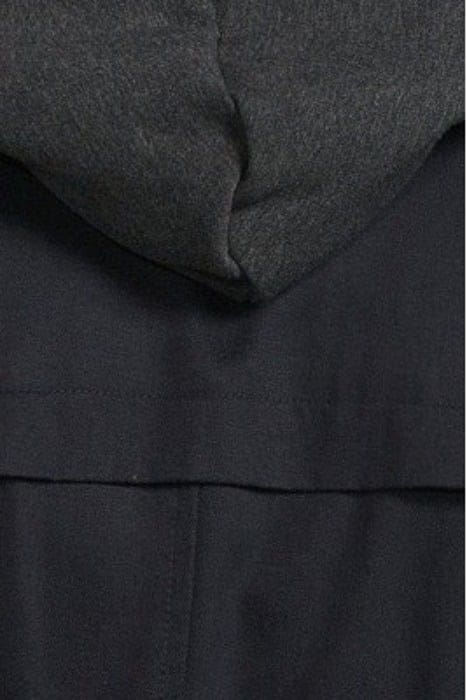 DARK NAVY LONG TRENCH COAT WITH GREY HOOD FACING NAVY 5