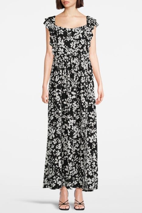 FLORAL DRAPE STRAPPY MAXI DRSS SZ18 BLACK/SUMMER WH 1