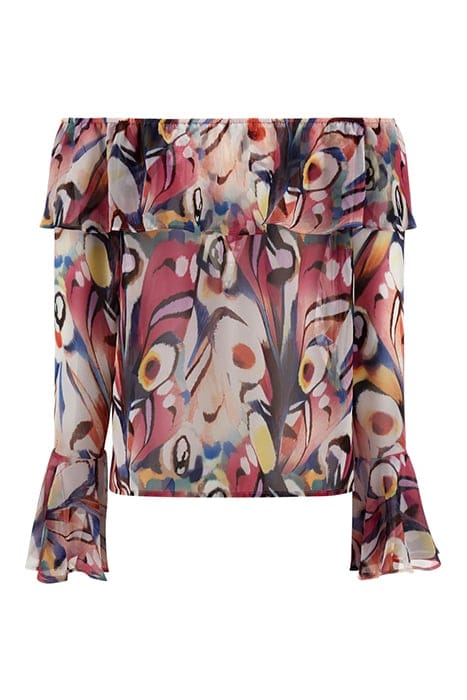 MARCIANO BY GUESS KATIE OFF SHOULDER WONDERLAND BLOUSE PRINT 2