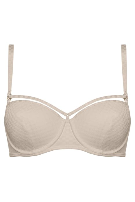 SPACE ODYSSEY CHECKERED IVORY BALCONY BRA 1