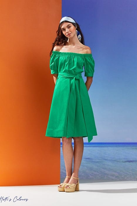 DR NADIA - OFF THE SHOULD BRIGHT GREEN 2