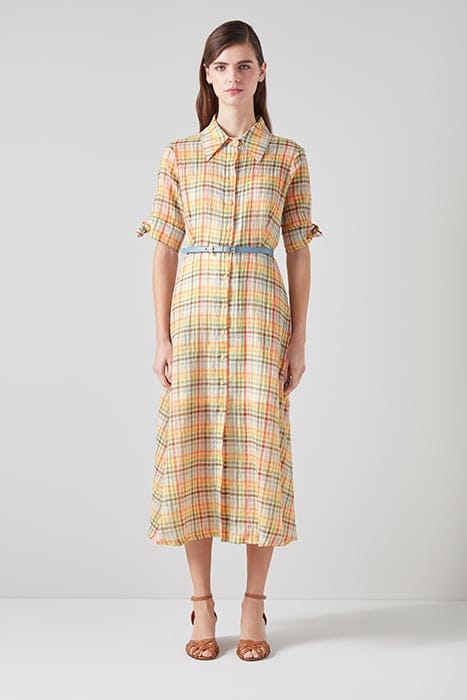 SAFFRON COTTON SHIRT DRESS MULTICOLOR 1