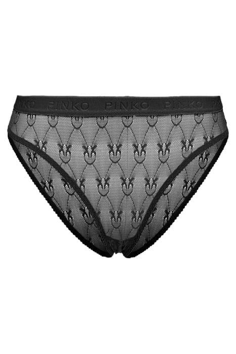 SENZA PAROLE 3 SLIP PIZZO INDEMAGLIATO JACQUARD C/LOGO BLACK 1