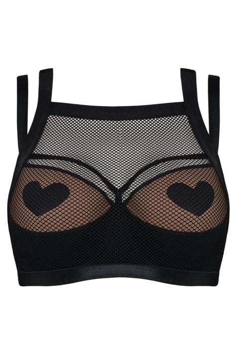 HEARTBREAKER BLACK MESH AND SAND BALCONY BRA 2