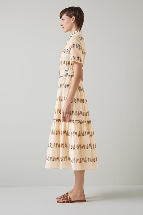BELLA PRINTED SHIRT DRESS NATURAL/ECRU 3