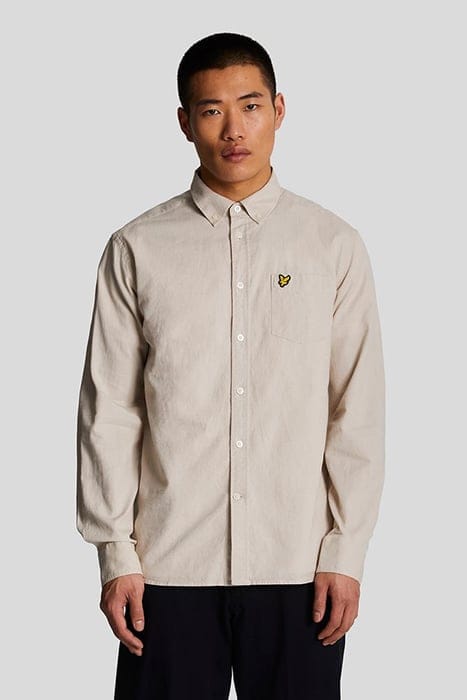 COTTON LINEN BUTTON DOWN SHIRT COVE 1