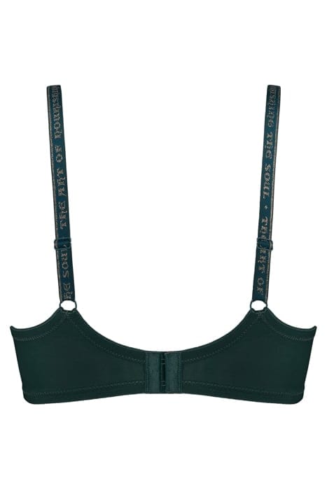 DAME DE PARIS PINE GREEN AND GOLD LUREX PLUNGE BRA 3