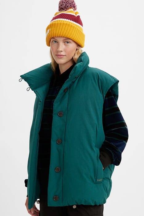 XL PUFFER VEST IN GREEN 3
