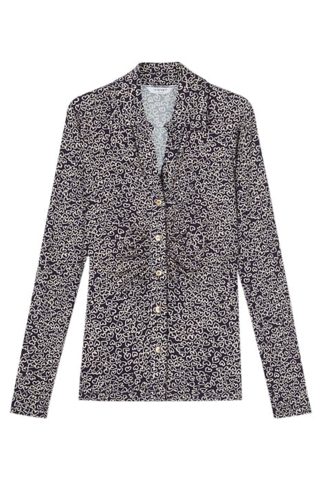 MOLLY HEART BUTTON-DOWN SHIRT NAVY/IVORY 3