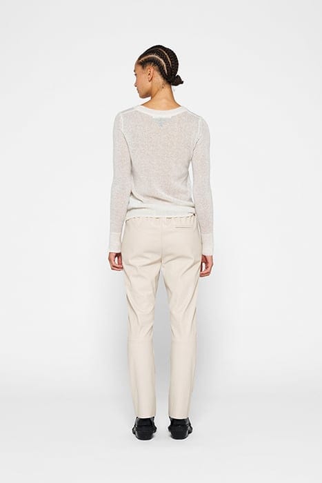 LEATHER LOOK FLARED JOGGER LIGHT SAFARI 2