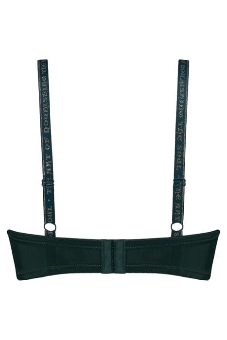 DAME DE PARIS PINE GREEN AND GOLD LUREX BALCONY BRA 3