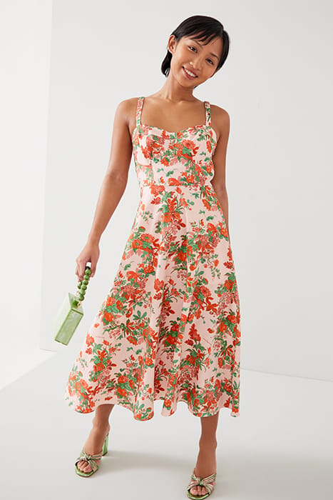 LUCY NEON MIDI DRESS PINK 2