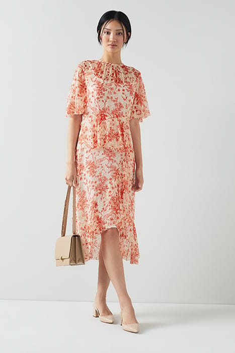 THEA TOILE MIDI DRESS RED 1