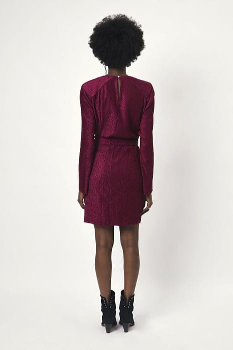 ARONÉ BELTED MINI DRESS WARM PLUM 2