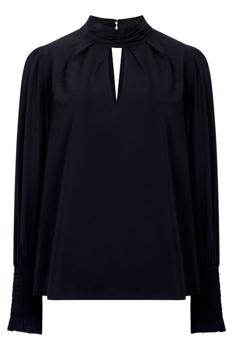 CREPE LIGHT KEYHOLE LS BLACK 1