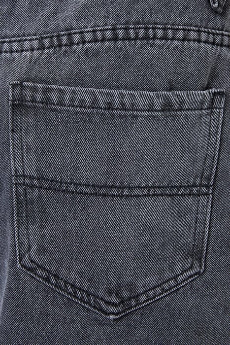 DENIM MIDI BACK SPLIT SKIRT BLACK 3