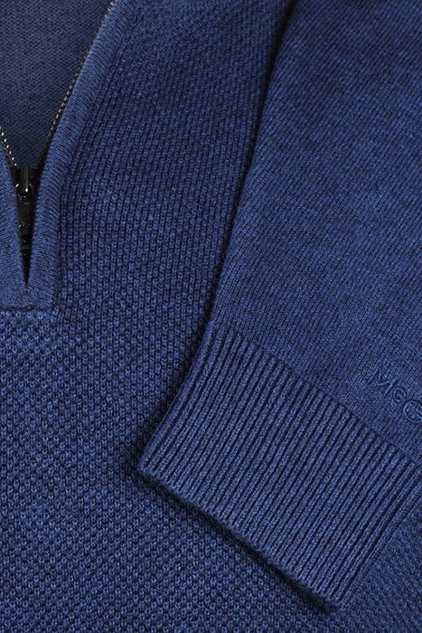 ZIP MOCK SWEATER MARINE 3