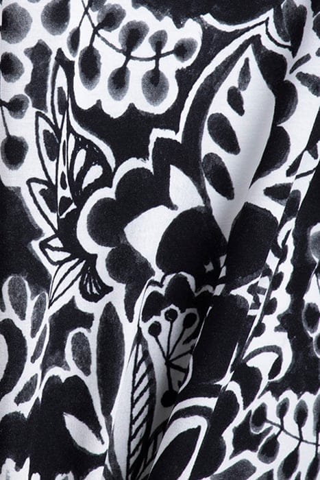 LOOSE DRESS 3/4 SLEEVES PRINT BLACK WITH OFFWHITE CENTREPIEC 3