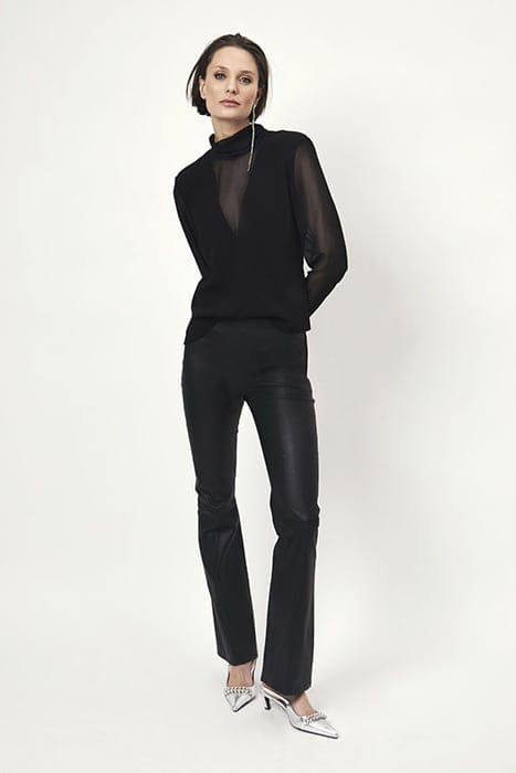 RAPALLO CONTRAST SHEER TOP RAVEN 1