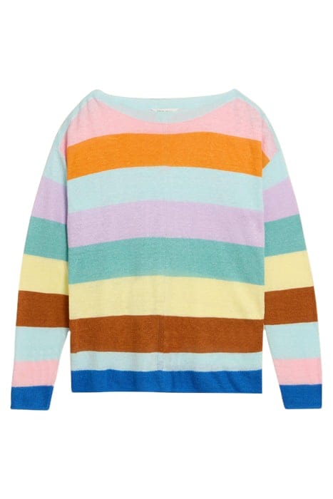 LINEN CREW JUMPER TEAL 1