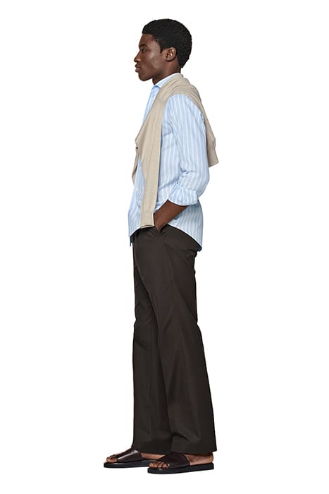 BLUE STRIPED ONE PIECE COLLAR EXTRA SLIM FIT SHIRT BLUE 5