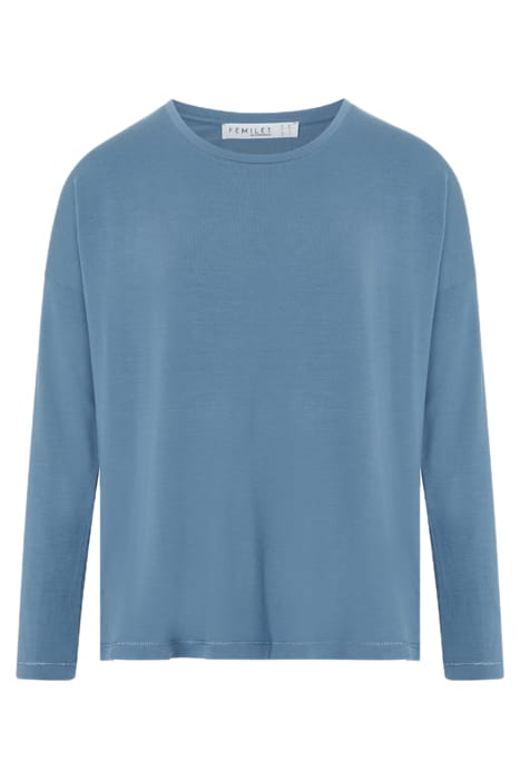 NW TOP TSHIRT LS BLUE PETROL 3