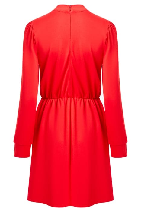 HIGH NECK KEYHOLE PONTE DRESS RED 2
