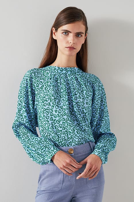 EDELINE - BLOUS GREEN/BLUE 1