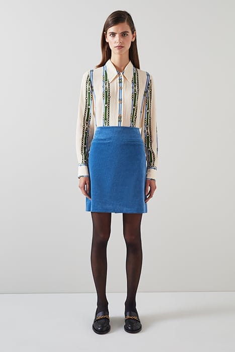 DEBORAH CORD MINI SKIRT BLUE 2
