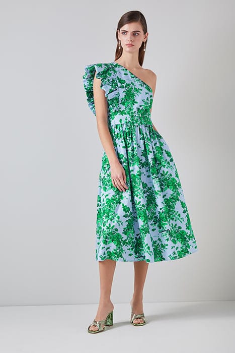 MAUD NEON MIDI DRESS BLUE 1