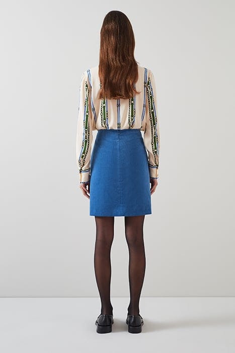 DEBORAH CORD MINI SKIRT BLUE 3