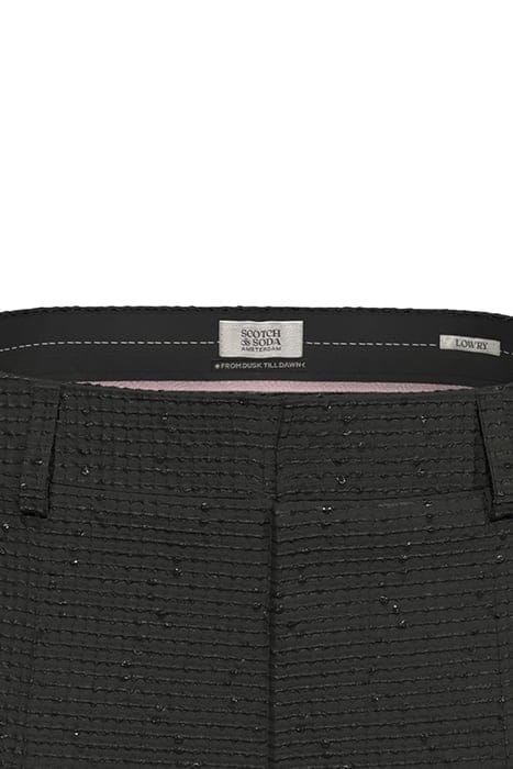 LOWRY - MID RISE SLIM LEG SEQUIN JACQUARD PANTS BLACK 8