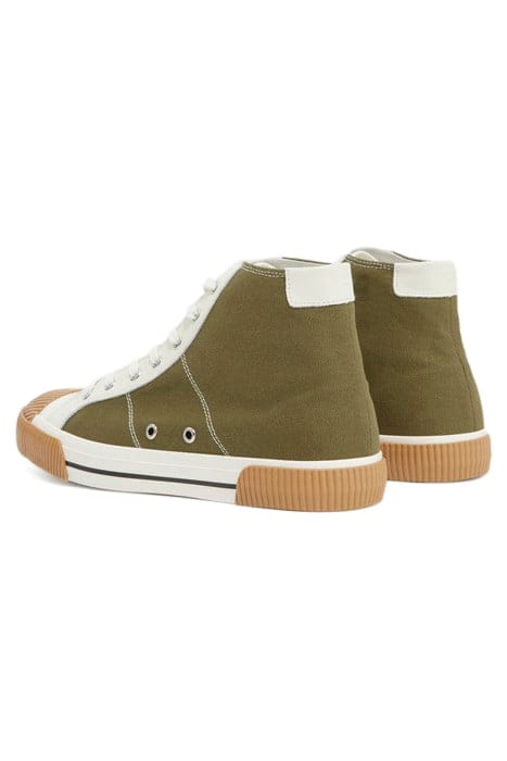 BASKETS MONTANTES EN CANVAS AVEC EMPIECEMENTS CUIR KAKI 5