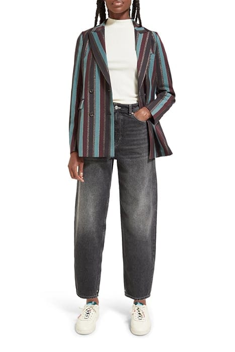 STRIPED DOUBLE BREASTED BLAZER HERITAGE LUREX STRIPE 7
