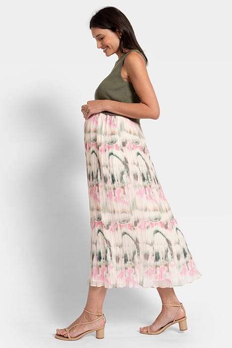 MATERNITY KNIT TOPPER WITH CHIFFON SKIRT KHAKI 3