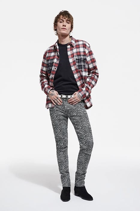 CHEMISE DROITE A CARREAUX POCHES CONTRASTEES RED 3