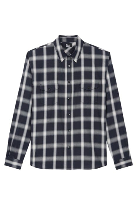 CHEMISE MANCHES LONGUES ET POCHES A CARREAUX NAVY ECRU 1