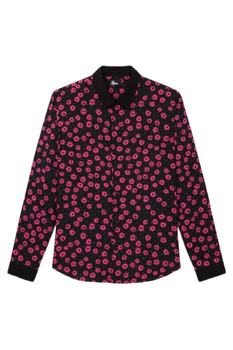 CHEMISE MANCHES LONGUES COL CLASSIQUE BLACK / PINK 1