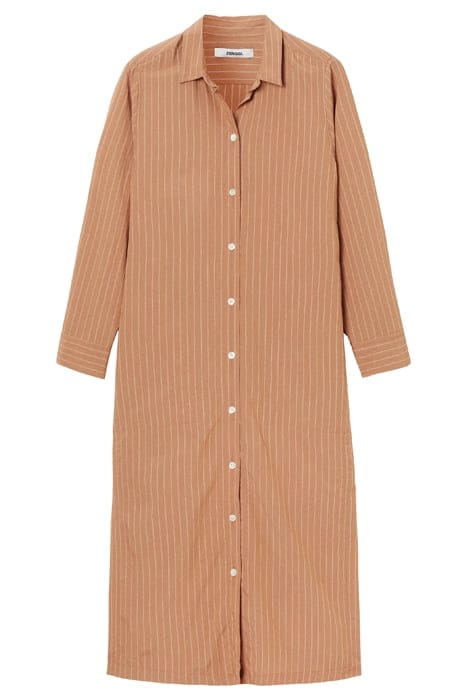 FLOWY LONG SHIRT DRESS CAMEL 4