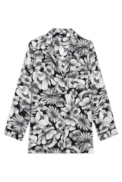 CHEMISE MANCHES LONGUES PRINT ROMANTIC GARDEN BLACK WHITE 4